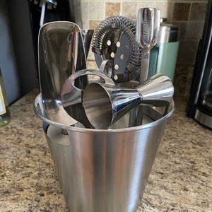 Crate and Barrel Silver Bar Tools Set